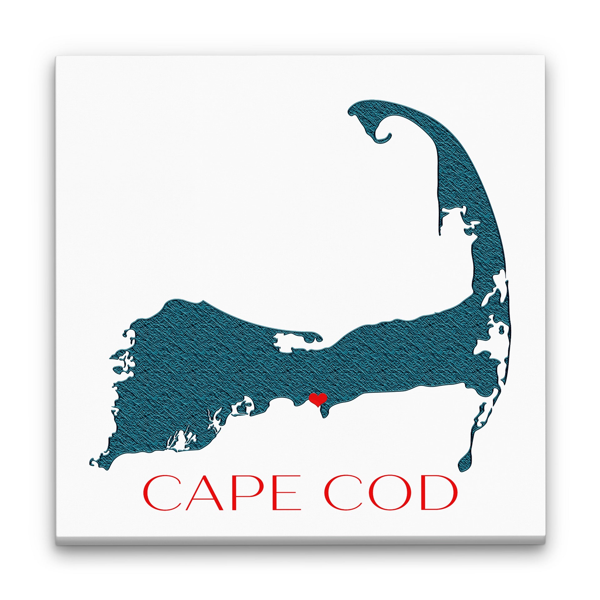 Customizable Cape Cod Silhouette Canvas Map Wall Decor
