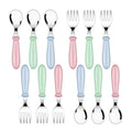 12 Pack Toddler Spoons and Forks Stainless Steel Baby Utensils Kids Cutlery Toddler Silverware Set with Round Handle for Self Feeding Safe Flatware Dining Lunch Box Home Kitchen