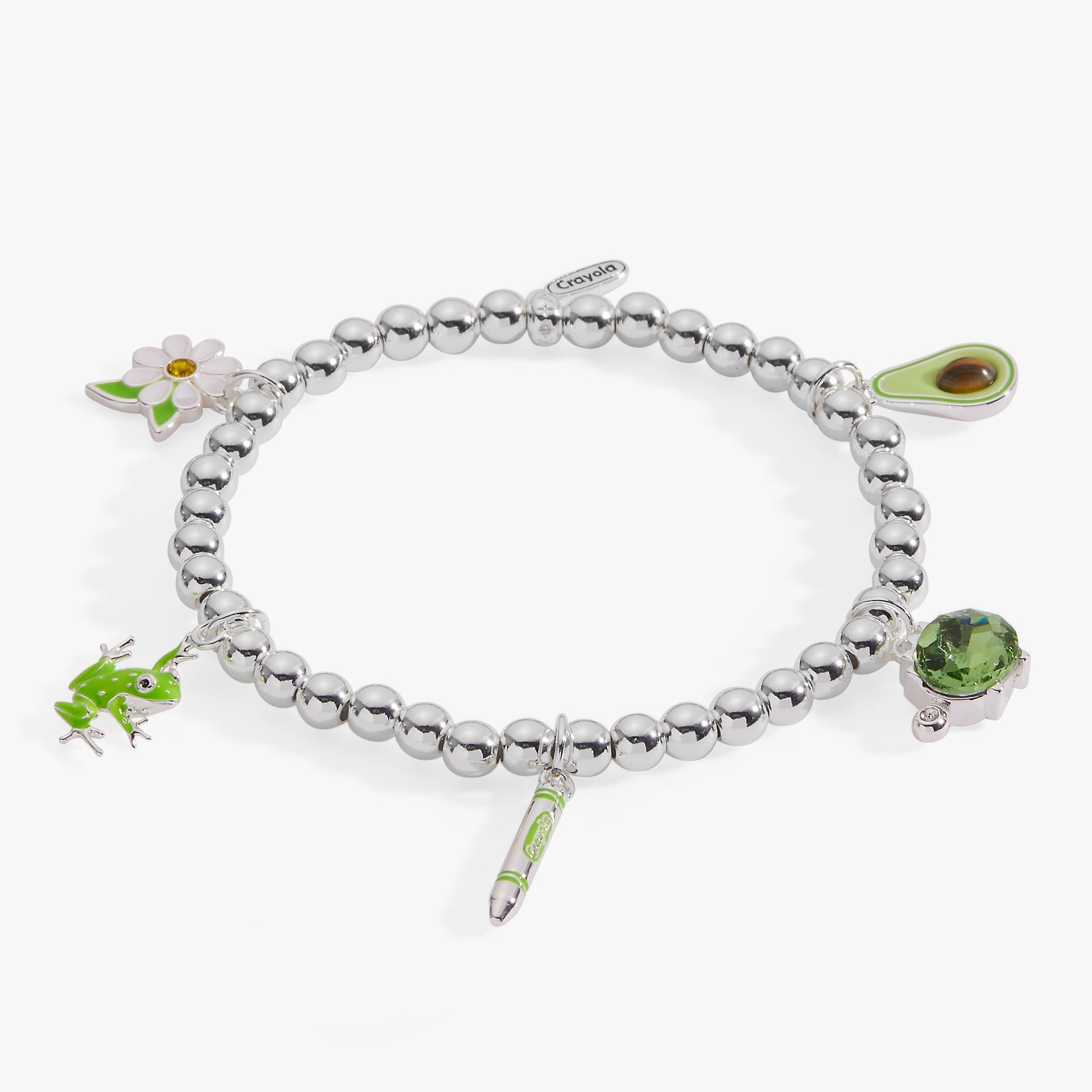 Forest Green Nature Charm Stretch Bracelet with Citrine and Peridot