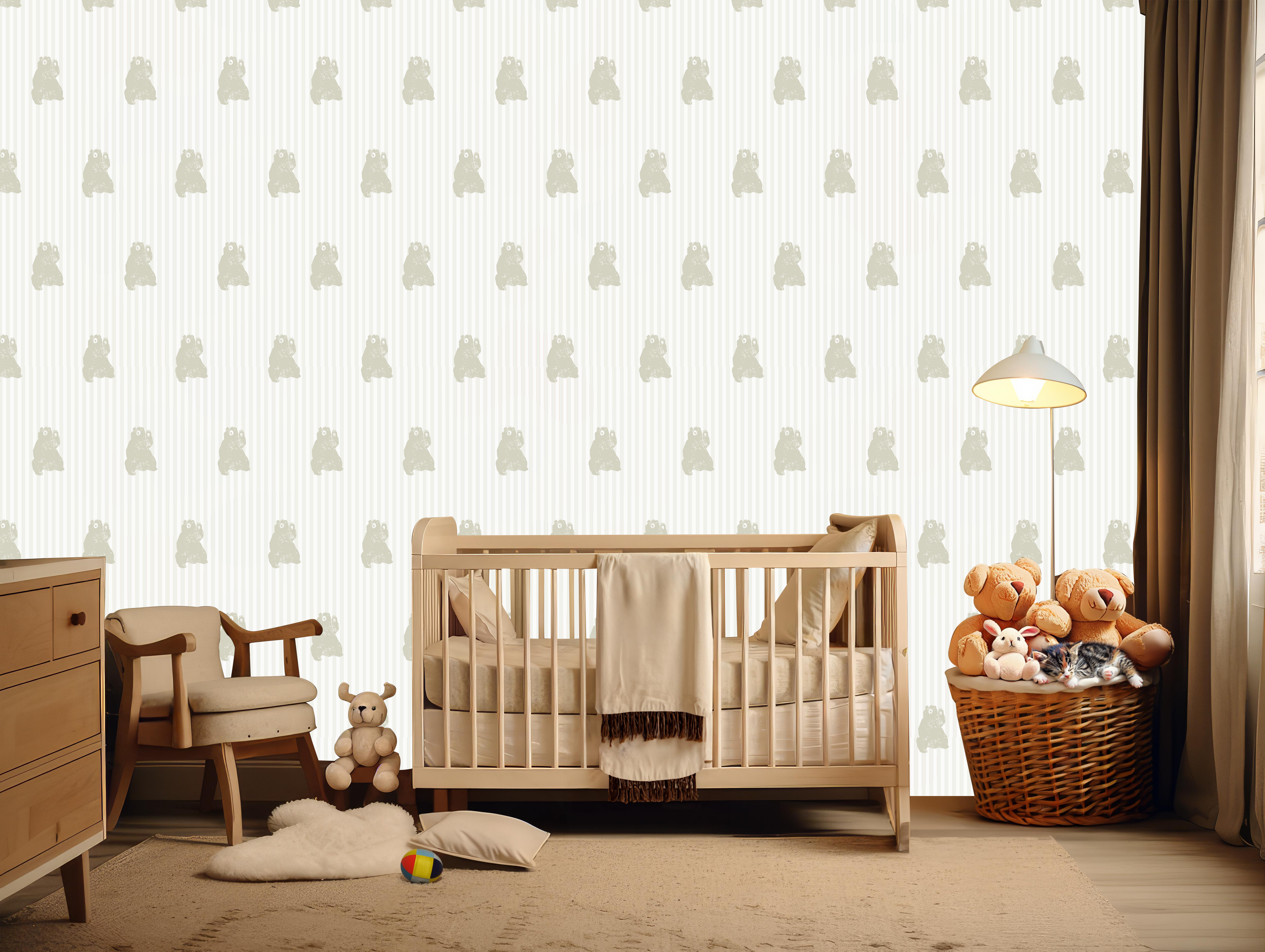 Theodore Whimsical Animal Print Wallpaper in White and Brown