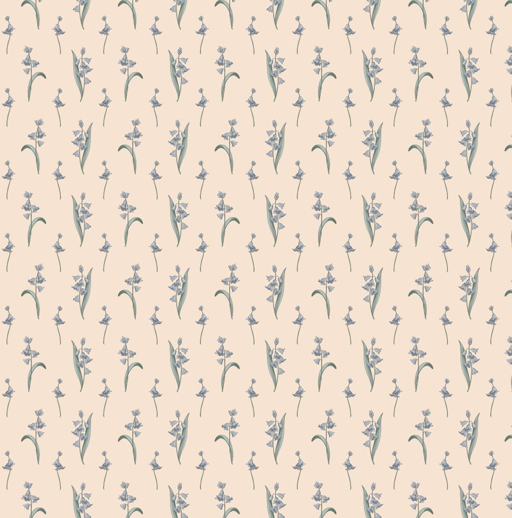 Bria Floral Removable Wallpaper in Beige, Pale Blue and Green