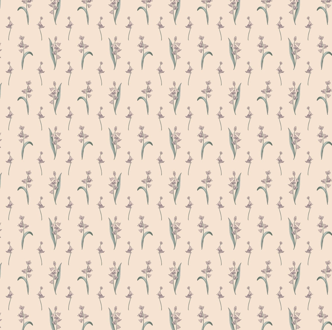 Bria Floral Removable Wallpaper in Beige, Pale Blue and Green