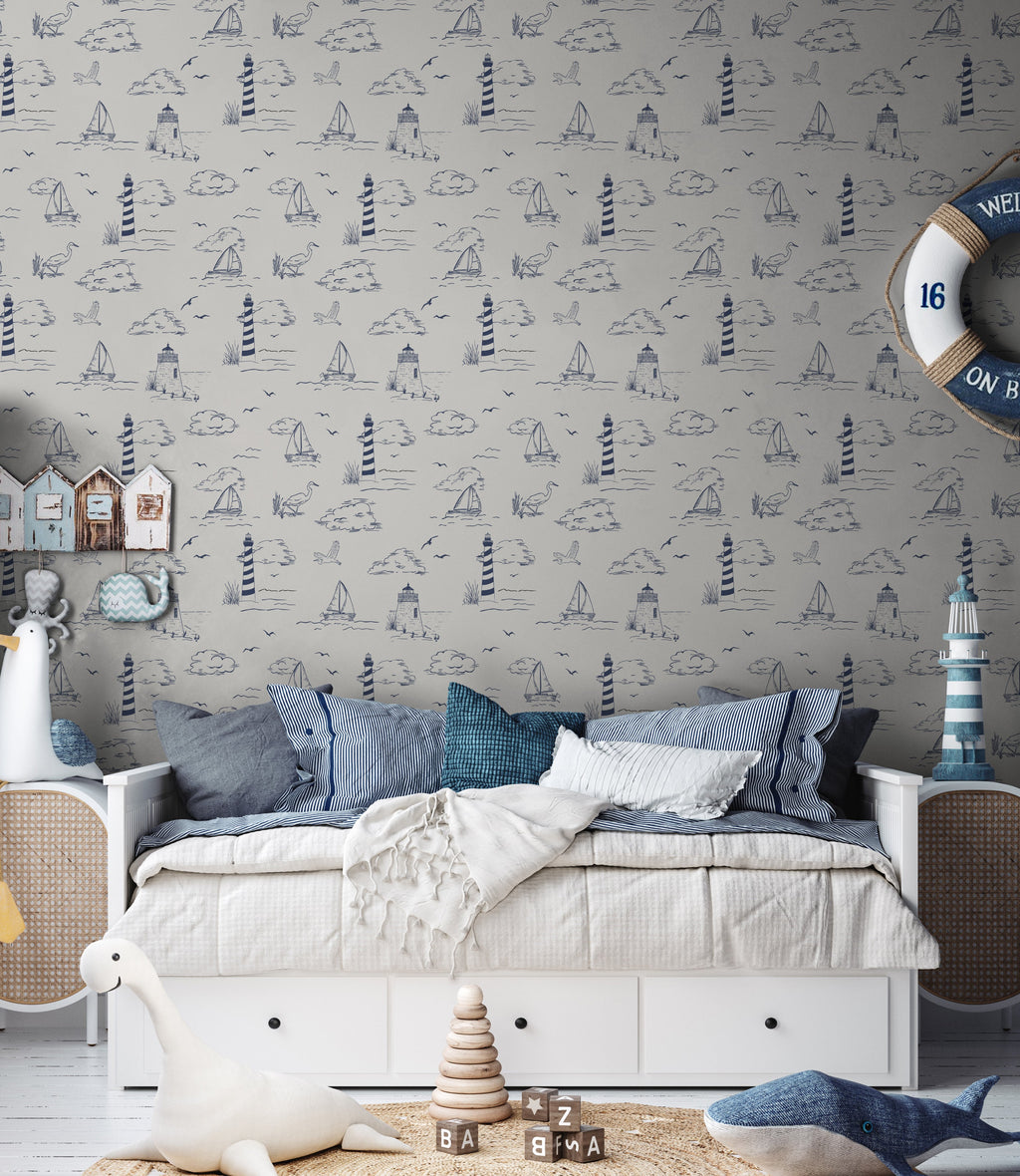 Brant Coastal Wallpaper - Traditional Nautical Design