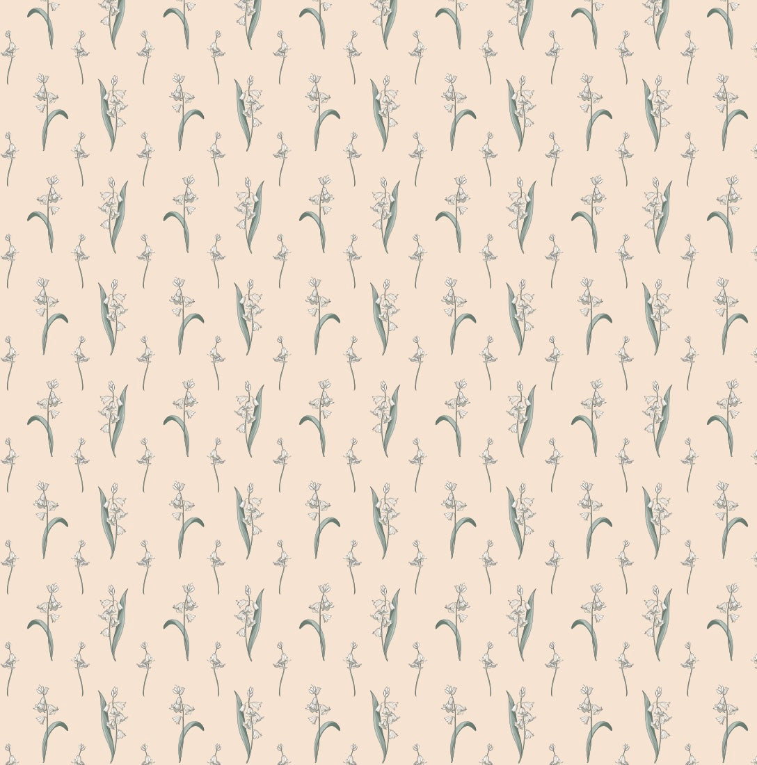 Bria Floral Removable Wallpaper in Beige, Pale Blue and Green