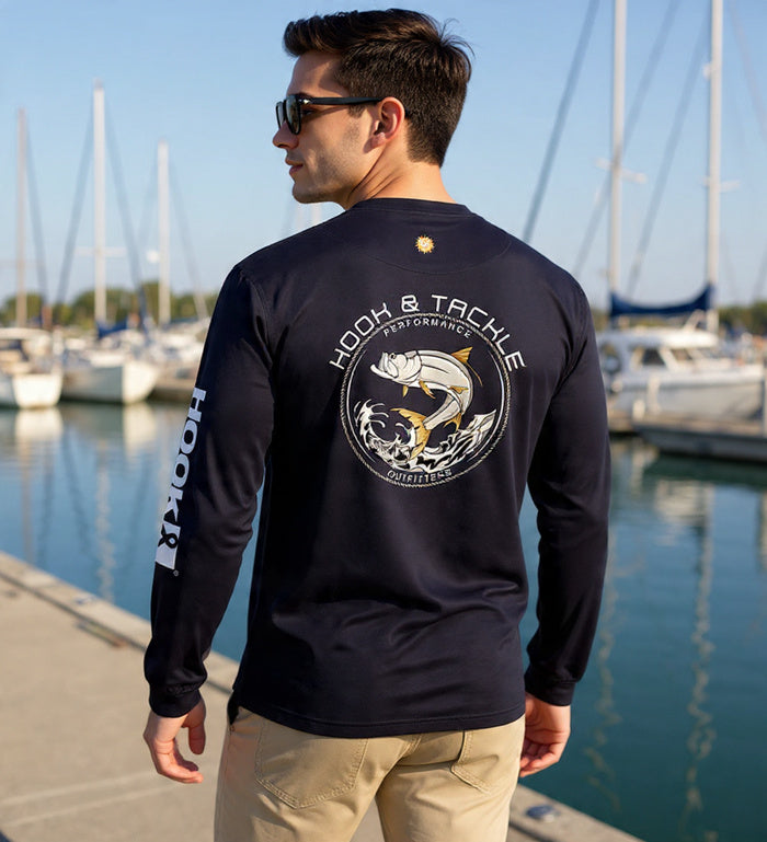 Men's Tarpon Leap Performance Long Sleeve UV Fishing Shirt - Image 2