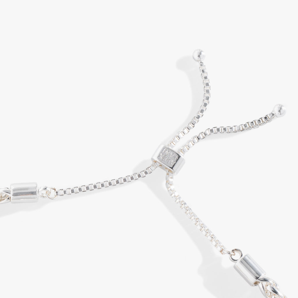 Waves Bolo Bracelet with Blue Opal-Colored Gemstone Charm