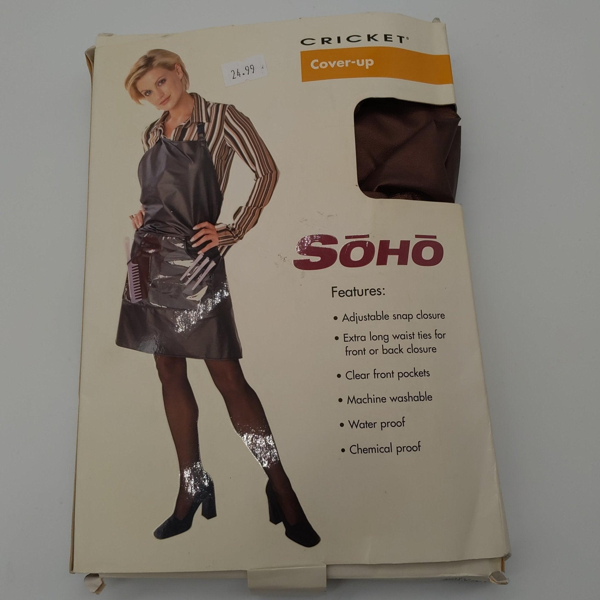 Cricket Cover-Up Soho Salon Apron in Brick color with soft polyester fabric