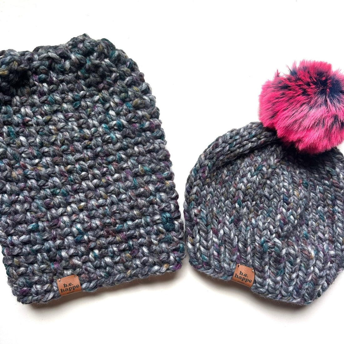 Crochet Simple Slouch Hat | Blue Purple Slouchy Beanie