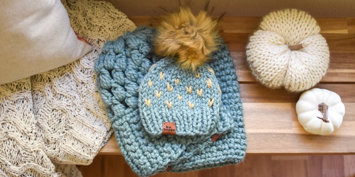 Crochet Simple Slouch Hat | Succulent Blue Beanie