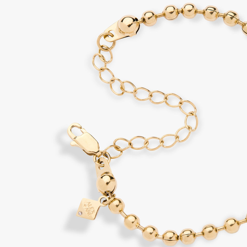 Cross Ball Chain Bracelet with Crystal Charm
