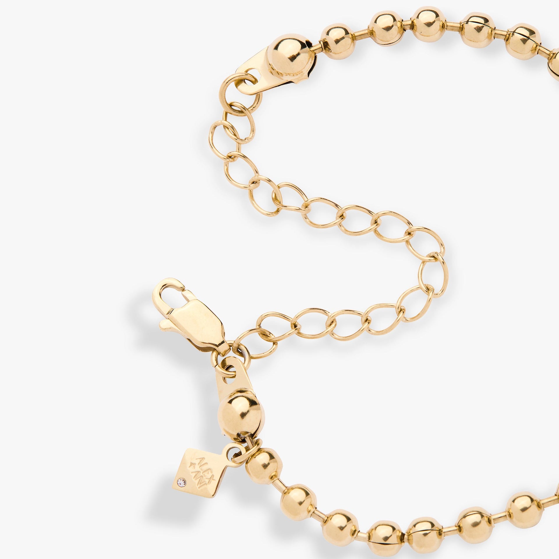 Cross Ball Chain Bracelet with Crystal Charm