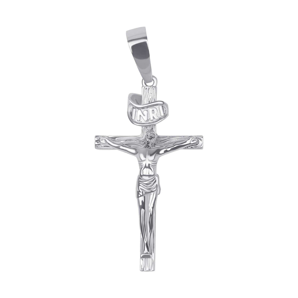Jesus Crucifix Cross Pendant Solid 925 Sterling Silver