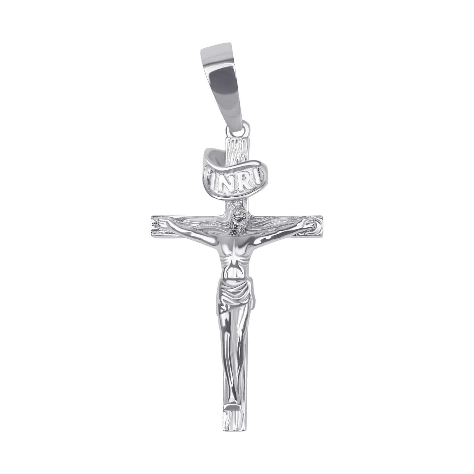 Jesus Crucifix Cross Pendant in 925 Sterling Silver