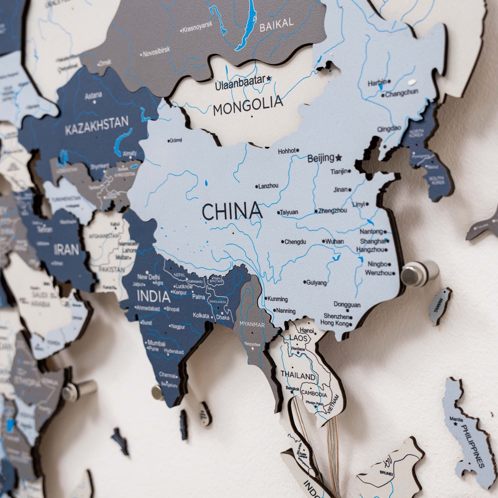 3D Luminous Wooden World Map 3.0 with LED Backlight & Smart Sync