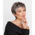 A woman wearing the Crushing on Casual short boy-cut wig with a modern and sophisticated style.