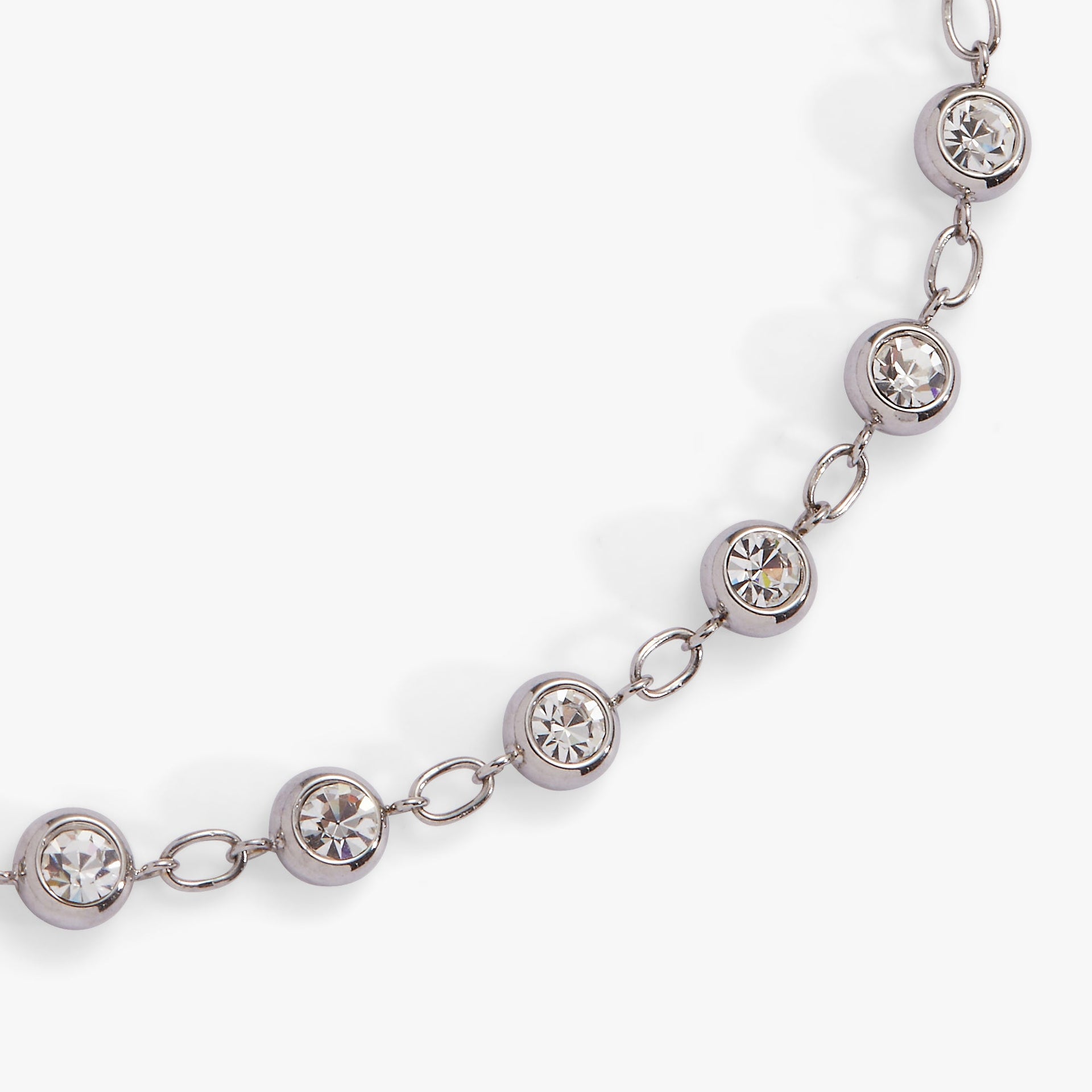 Crystal Pebble Chain Bracelet in Gold-Tone with Adjustable Clasp