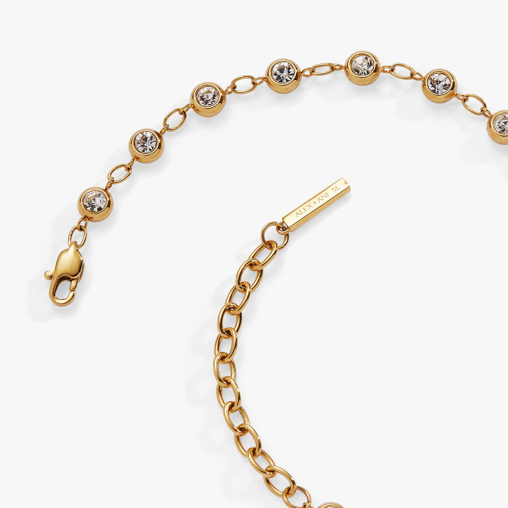 Crystal Pebble Chain Bracelet in Gold-Tone with Adjustable Clasp
