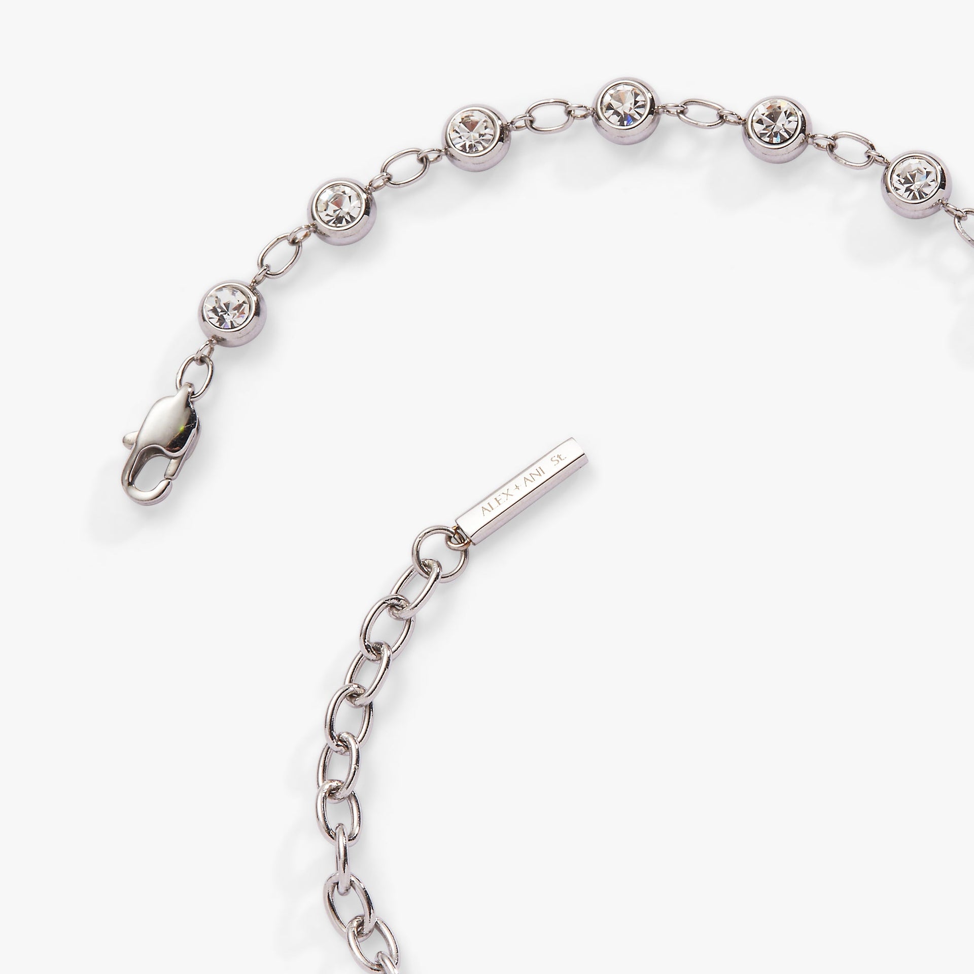 Crystal Pebble Chain Bracelet in Gold-Tone with Adjustable Clasp