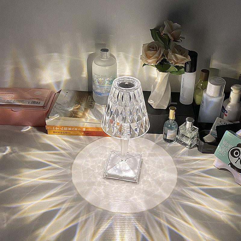 Crystal Diamond Atmosphere Table Lamp - RGB Romantic Projector