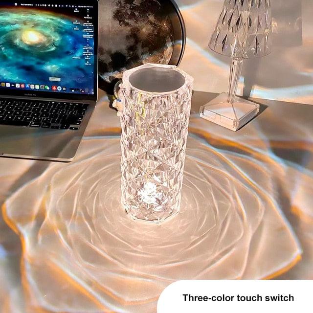 Crystal Diamond Atmosphere Table Lamp - RGB Romantic Projector