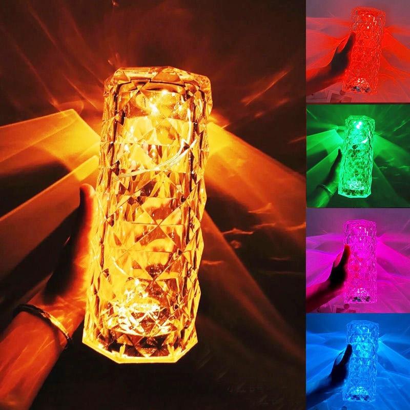 Crystal Diamond Atmosphere Table Lamp - RGB Romantic Projector