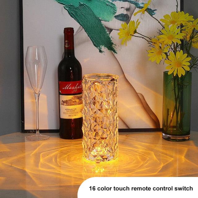 Crystal Diamond Atmosphere Table Lamp - RGB Romantic Projector