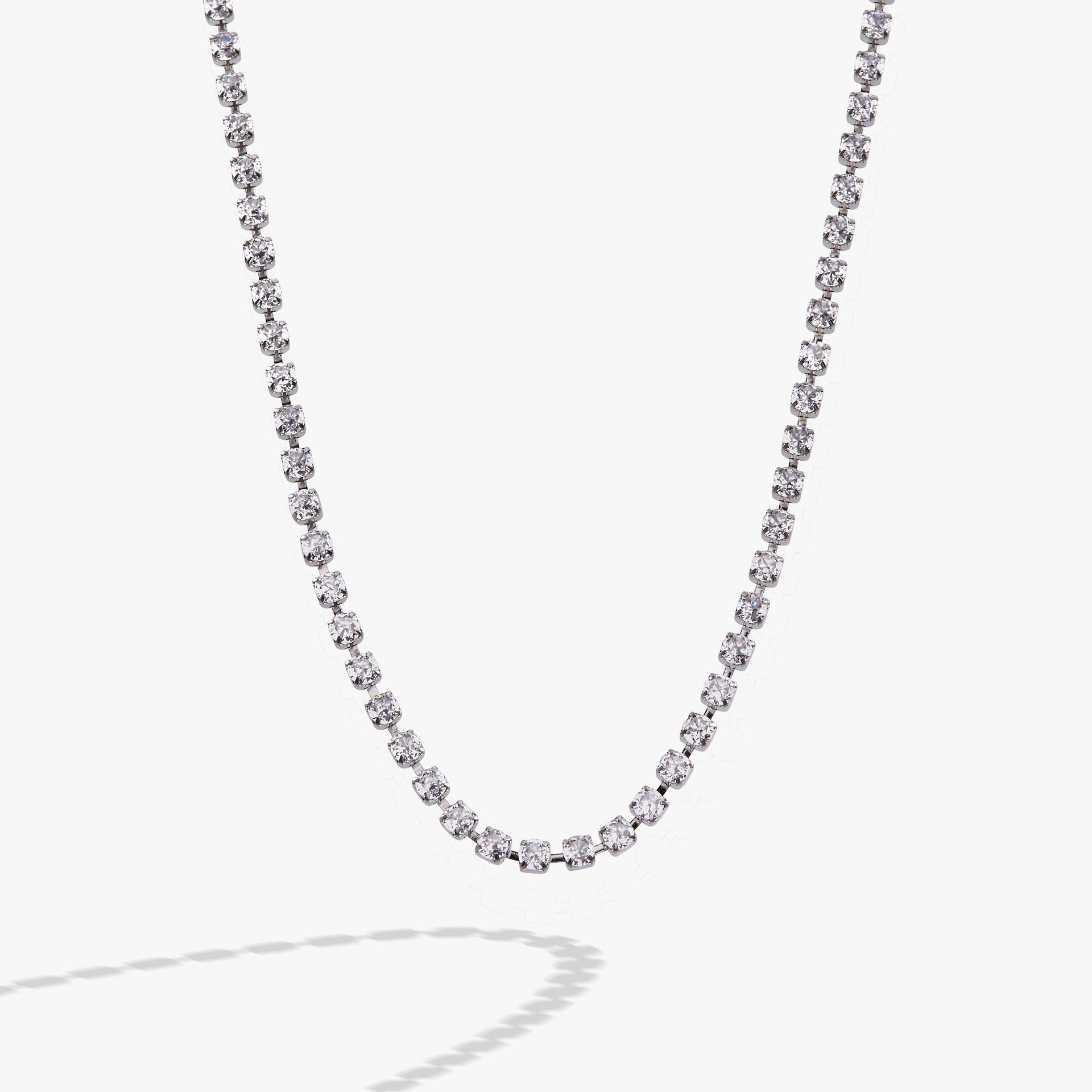 Crystal Tennis Chain Necklace - Adjustable Sparkle Statement Piece