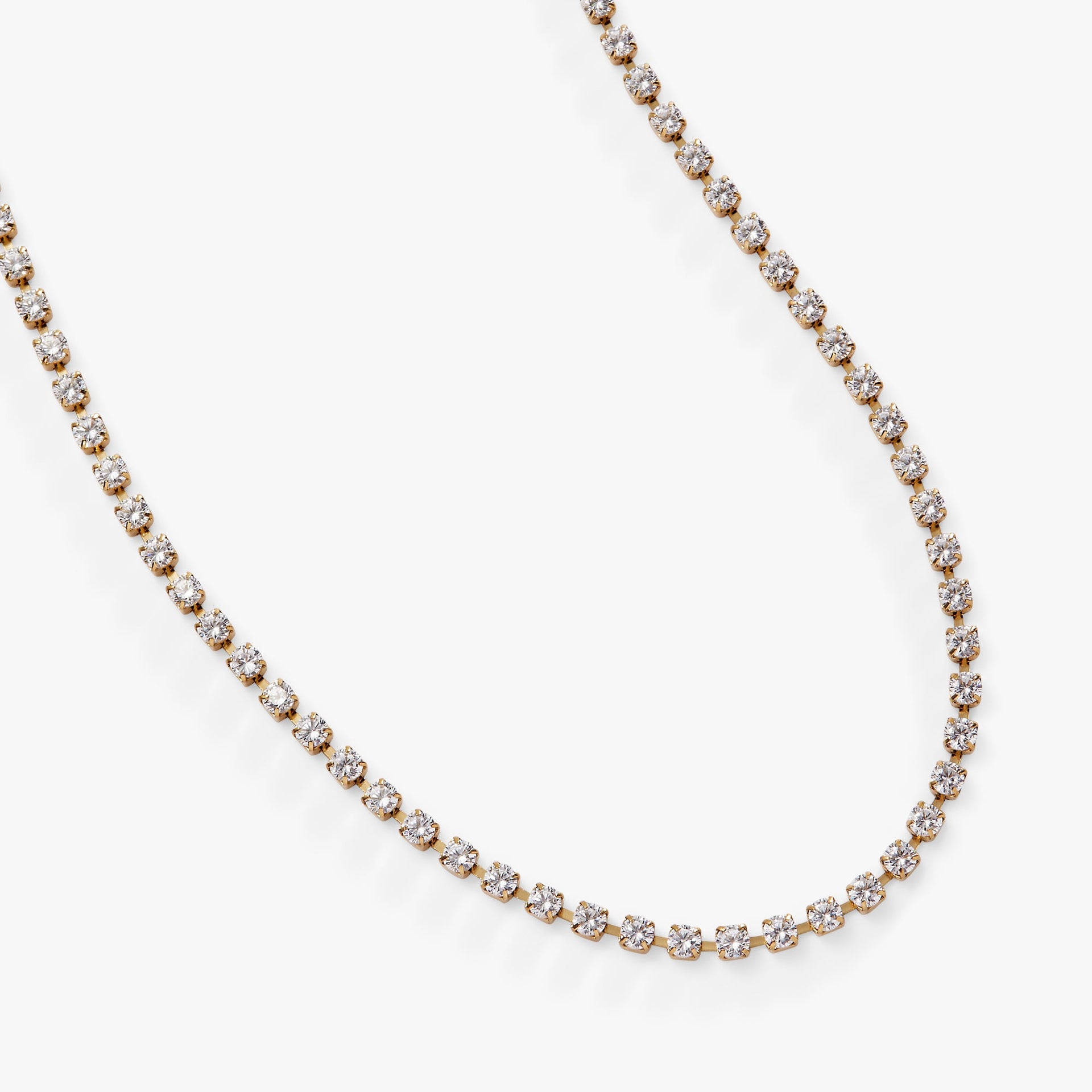 Crystal Tennis Chain Necklace - Adjustable Sparkle Statement Piece