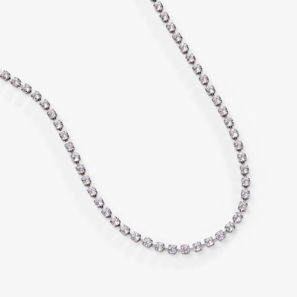 Crystal Tennis Chain Necklace - Adjustable Sparkle Statement Piece