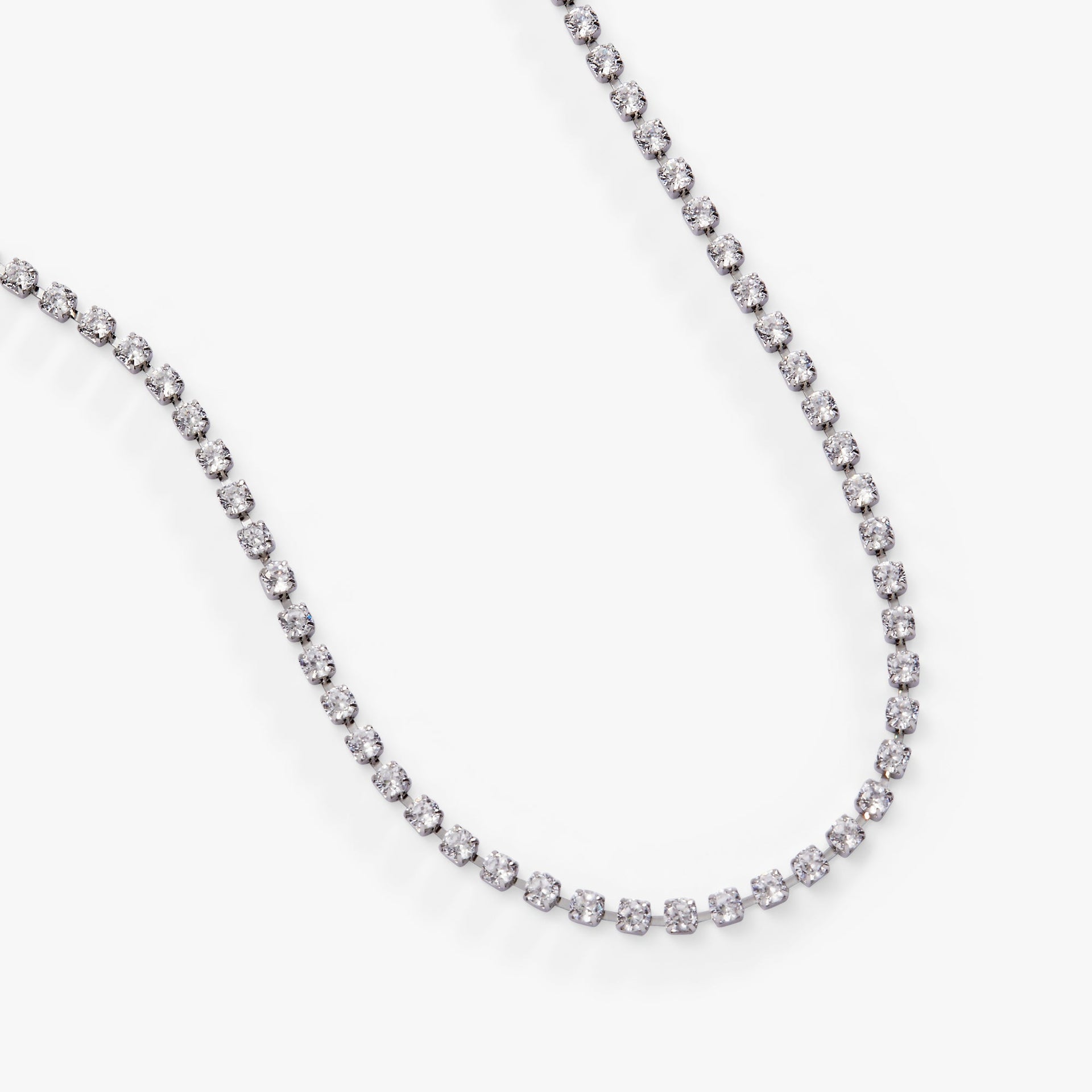 Crystal Tennis Chain Necklace - Adjustable Sparkle Statement Piece
