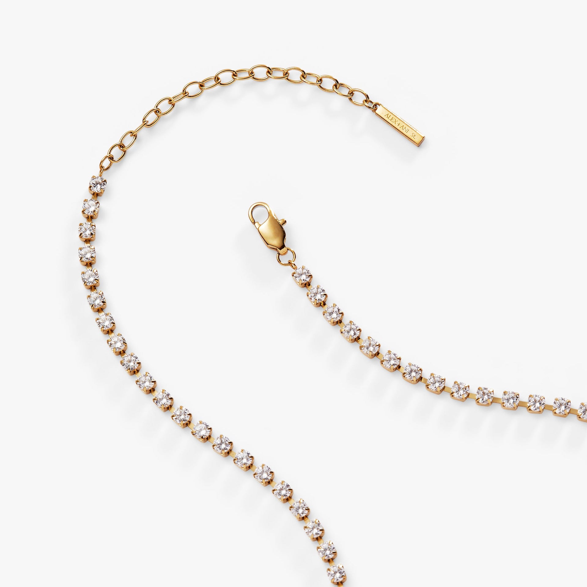 Crystal Tennis Chain Necklace - Adjustable Sparkle Statement Piece