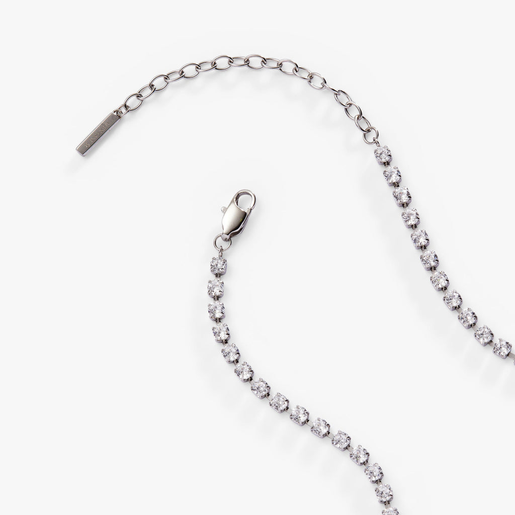 Crystal Tennis Chain Necklace - Adjustable Sparkle Statement Piece
