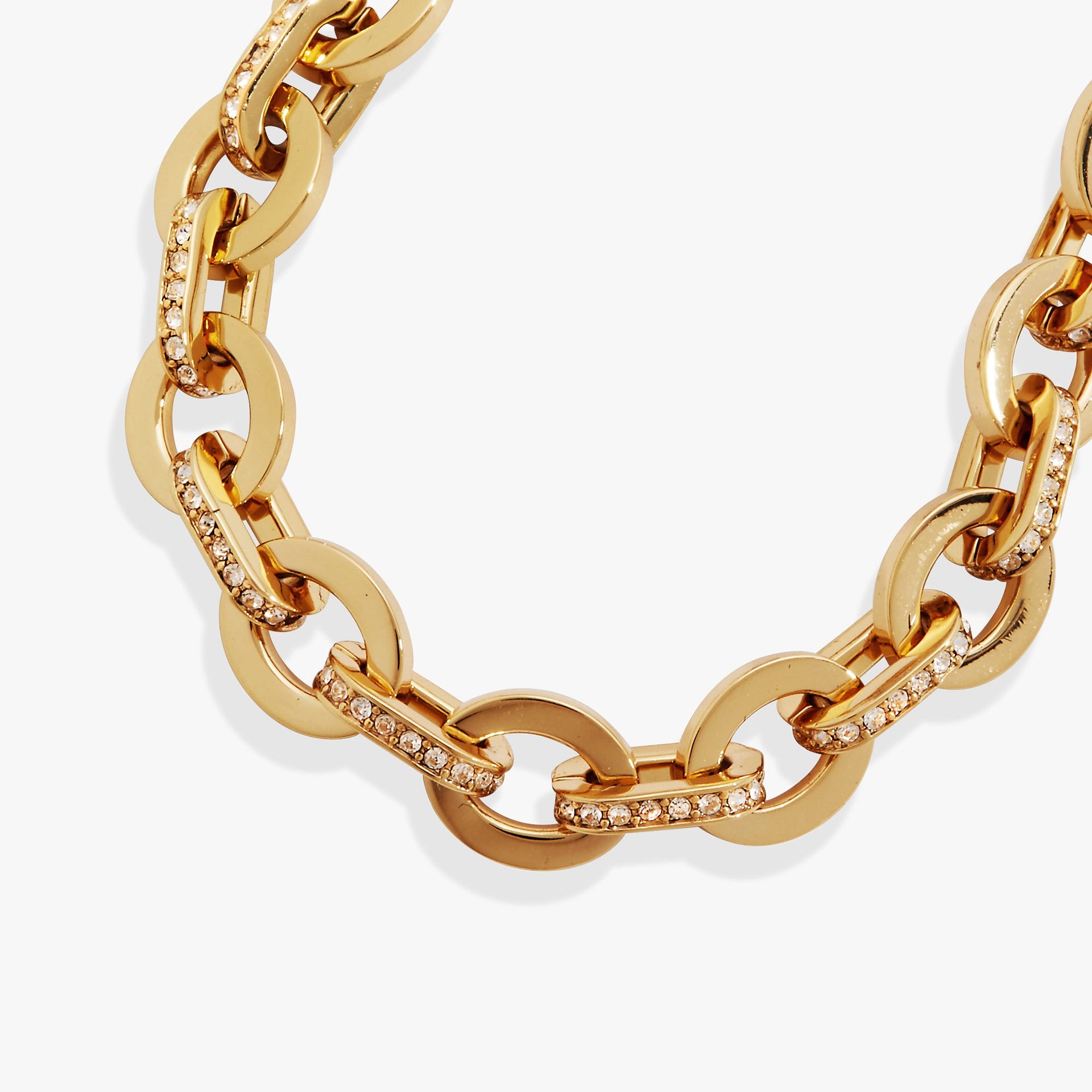 Delicate Crystal Paved Oval Link Toggle Bracelet