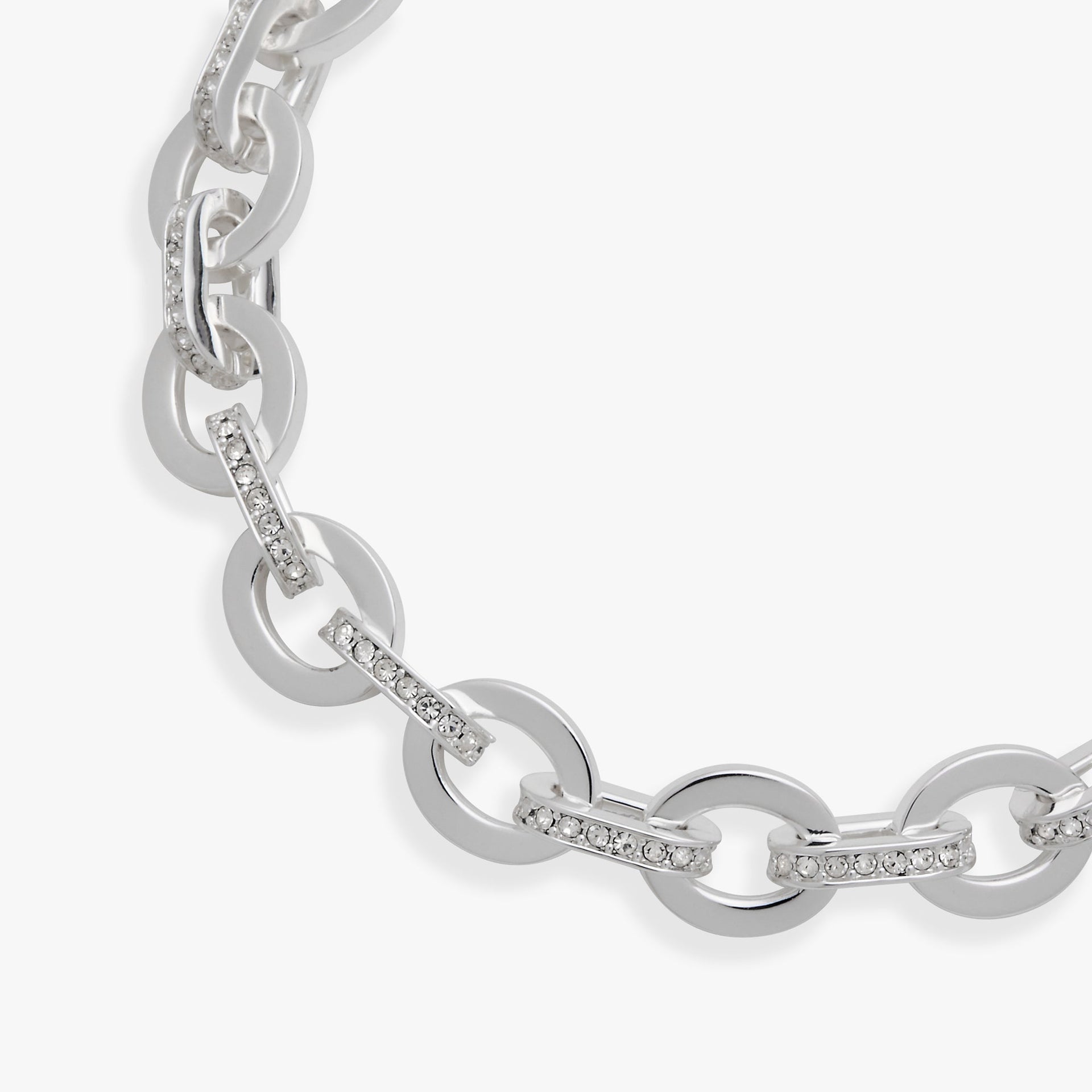 Delicate Crystal Paved Oval Link Toggle Bracelet