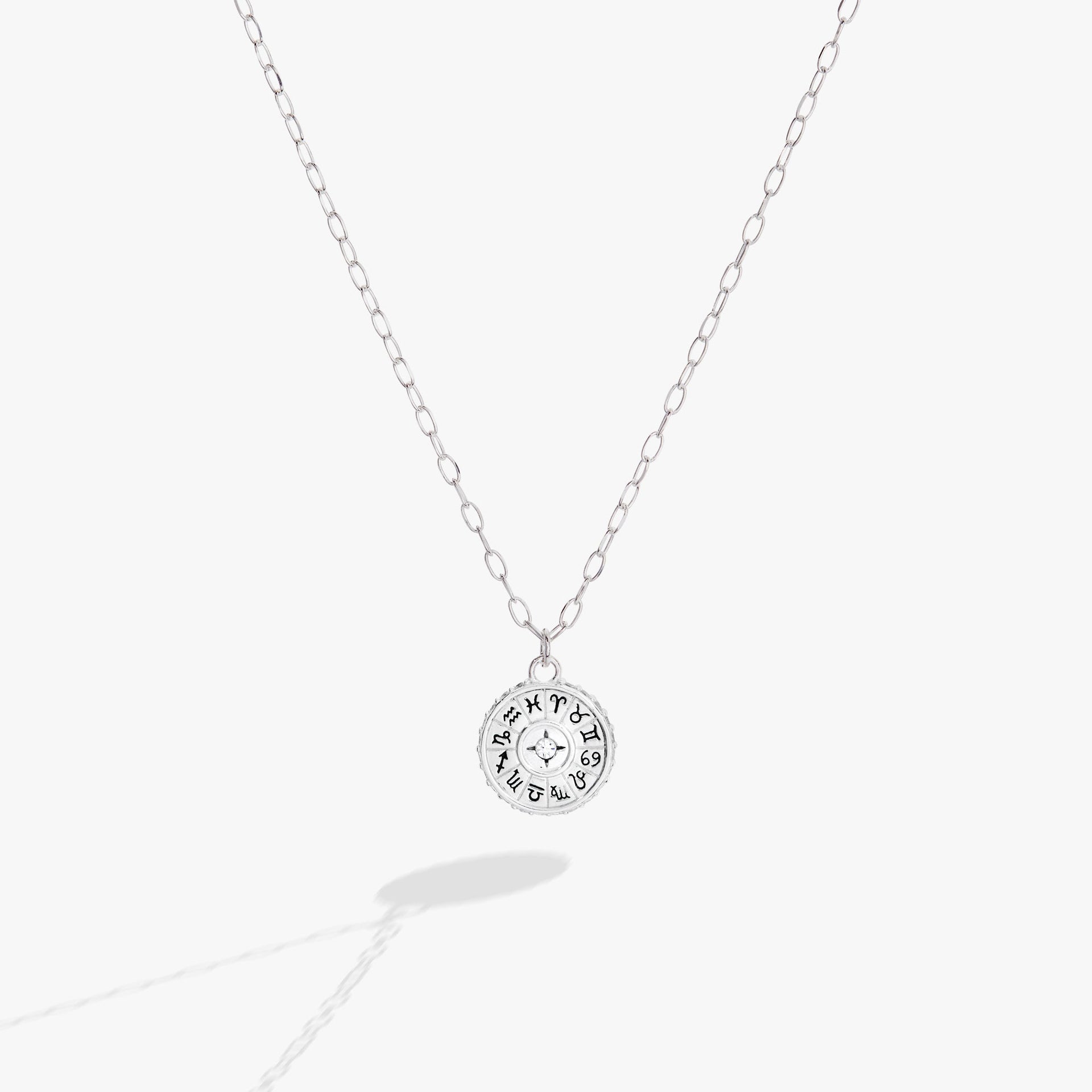 Scorpio Zodiac Charm Necklace with Crystal Accents