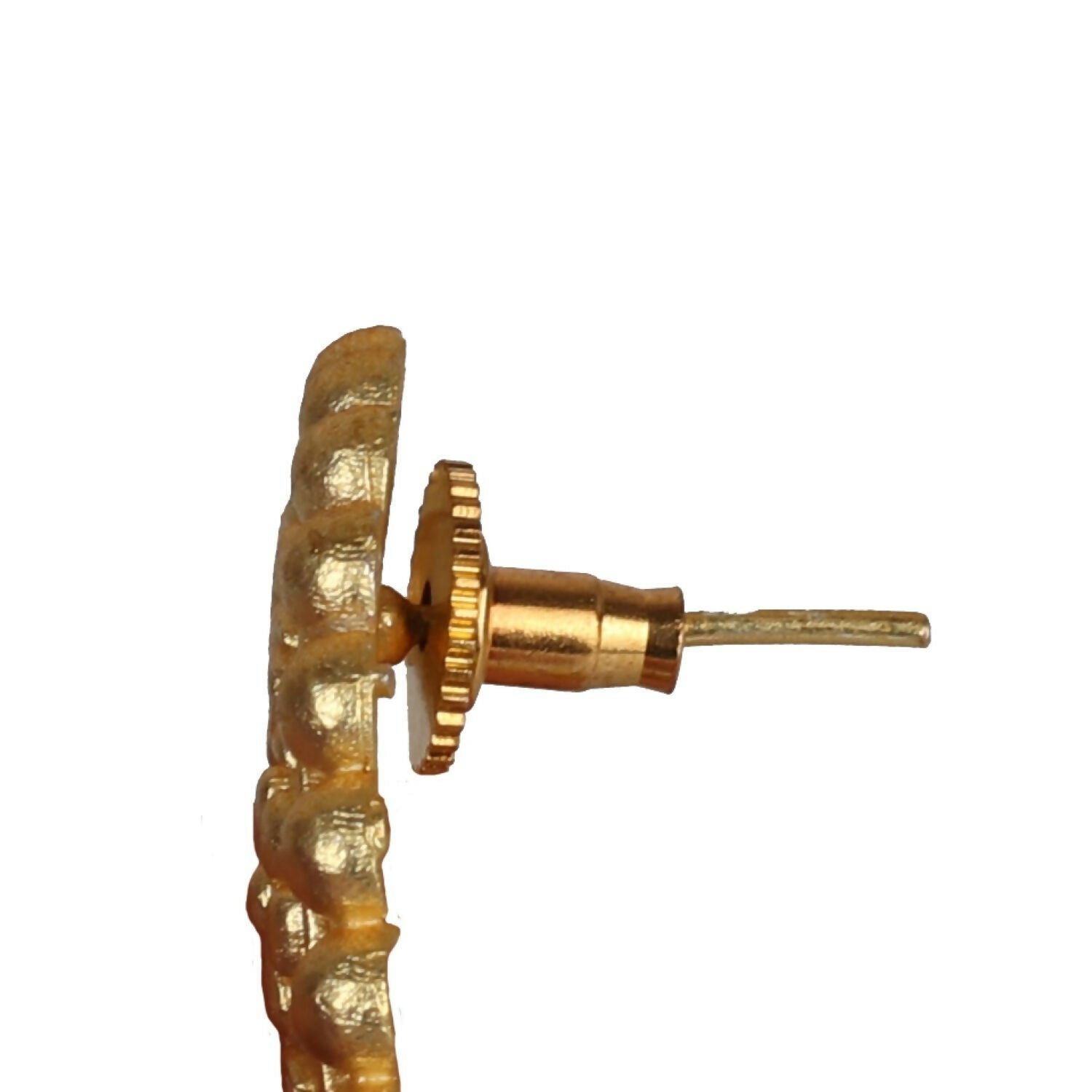 Traditional Matte Gold Brass Jhumka - Intricate Ethnic Design