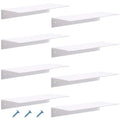 Blulu 8 Pieces Acrylic Floating Shelf Invisible Wall Mounted Shelf for Book Photo Picture Makeup Record Display in Living Room Bathroom Bedroom Kitchen Office(White 14 x 5 x 2 Inches)