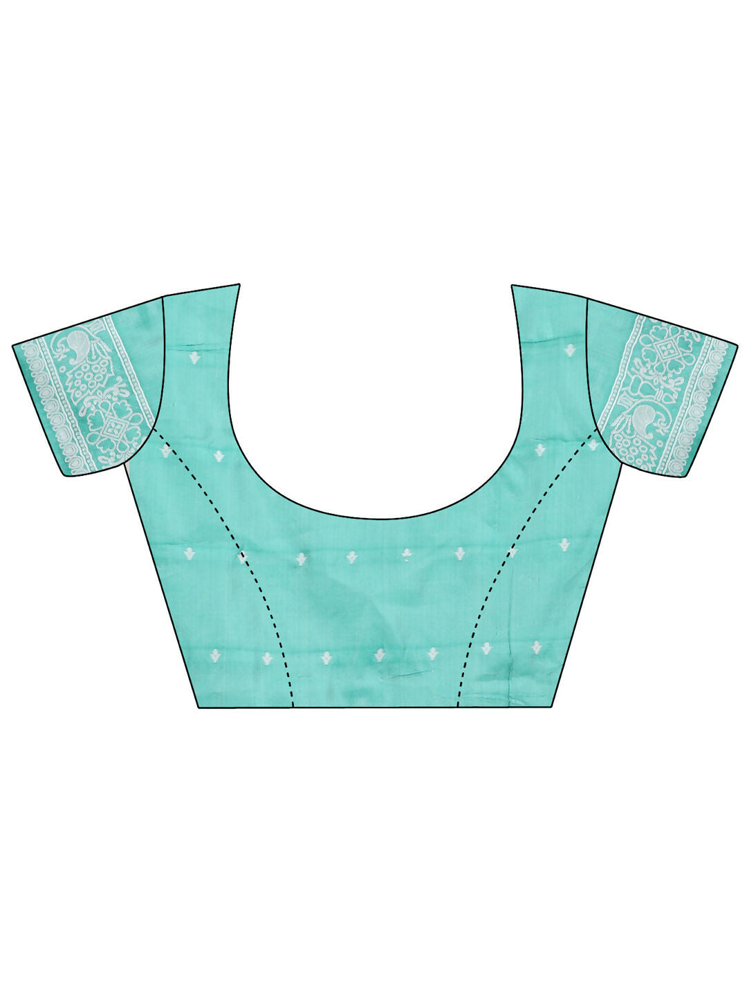Sea Green Linen Cotton Saree with Matching Blouse Piece