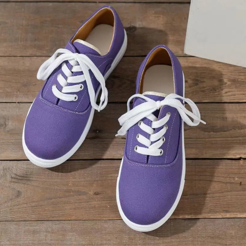 Women's Breathable Canvas Sneakers in Vibrant Purple - Image 6