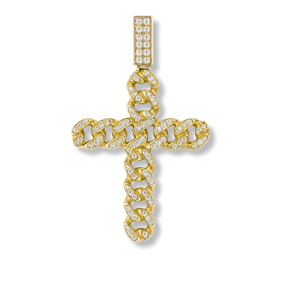Cuban Link Cross Pendant 925 Sterling Silver