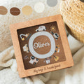 Personalized acrylic toy storage box with a car theme for kids nursery organization