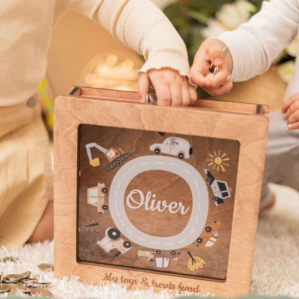 Personalized Kids Car Storage Box - Toy Organizer for Nursery