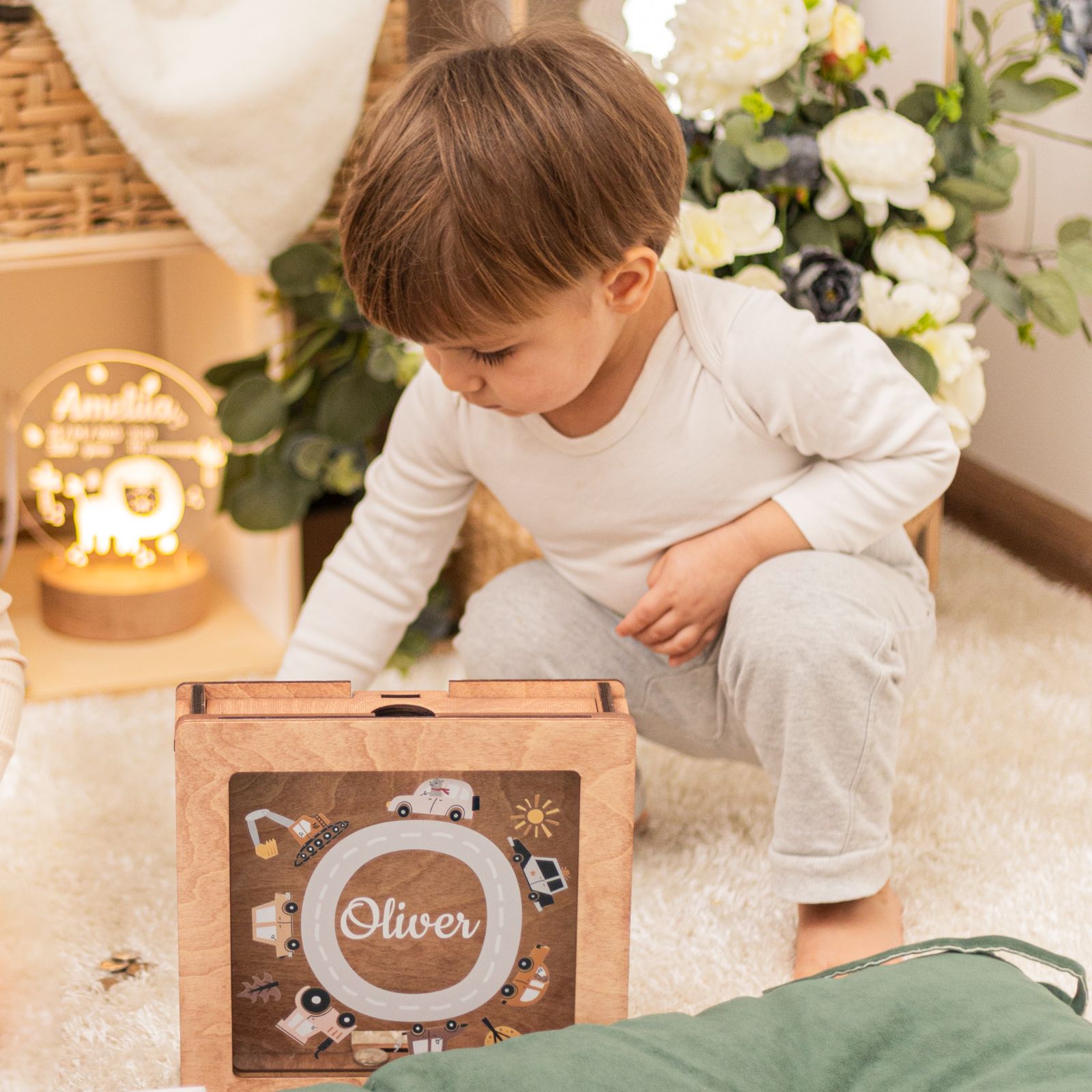 Personalized Kids Car Storage Box - Toy Organizer for Nursery