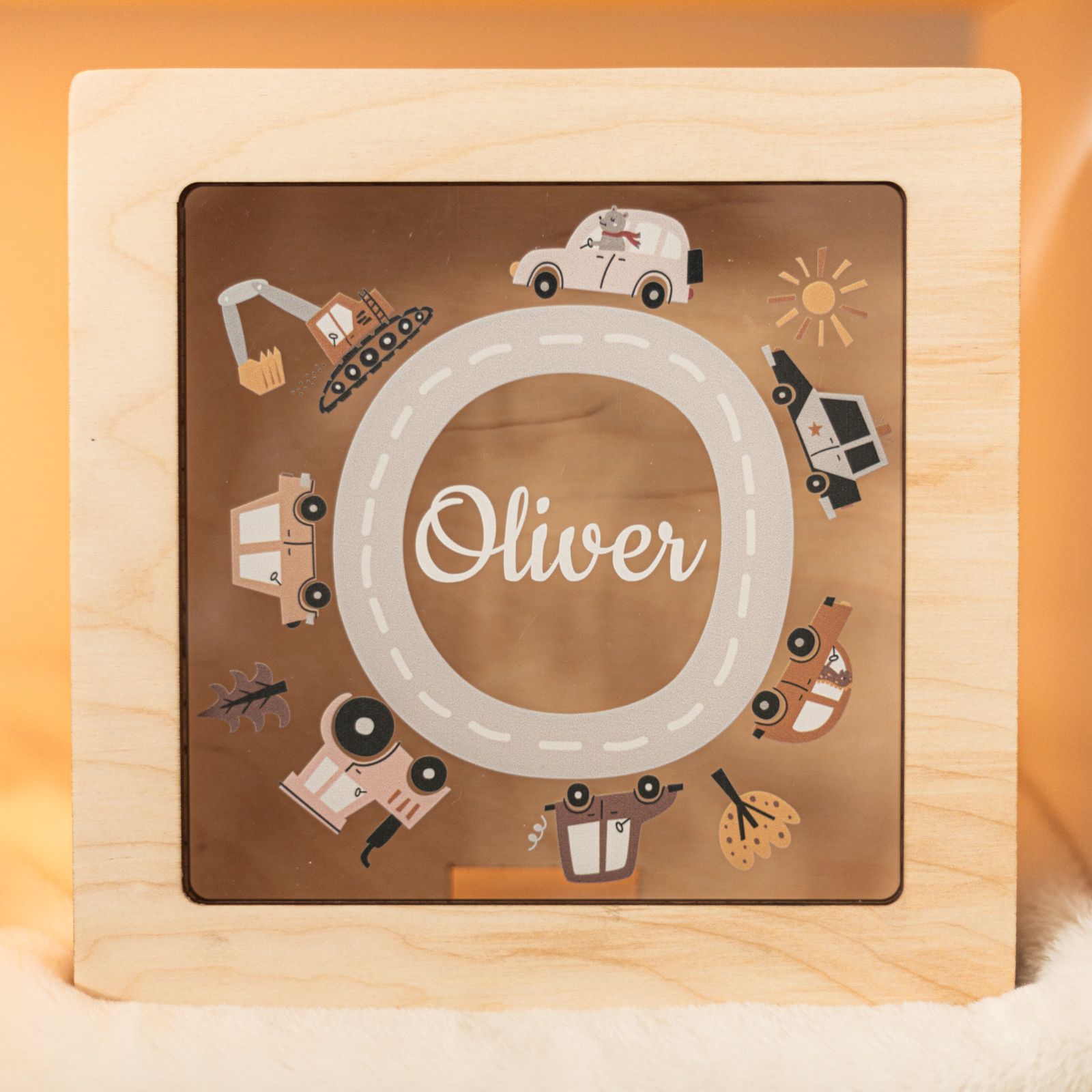 Safari Theme Personalized Acrylic Memory Box for Nursery Keepsakes