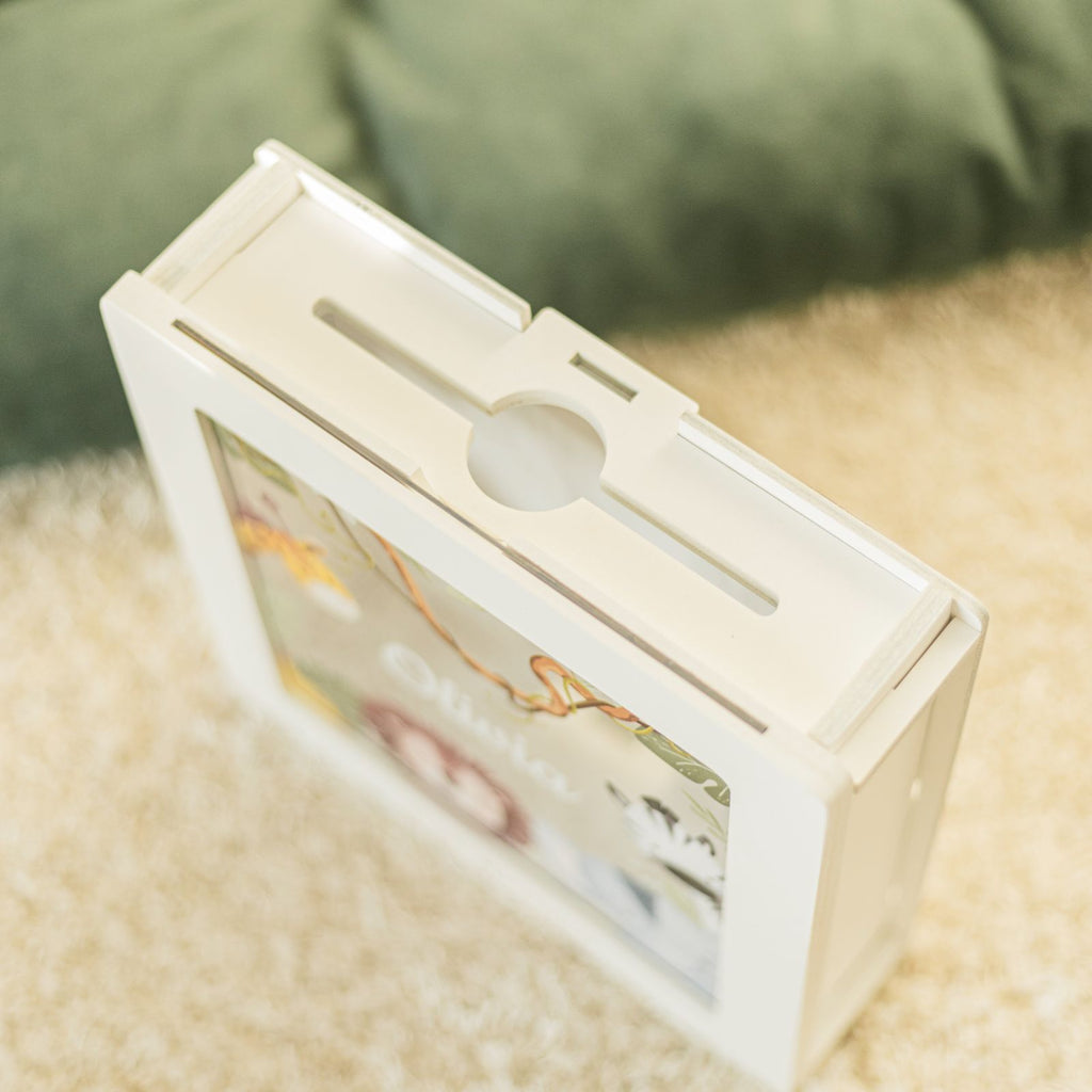 Safari Theme Personalized Acrylic Memory Box for Nursery Keepsakes