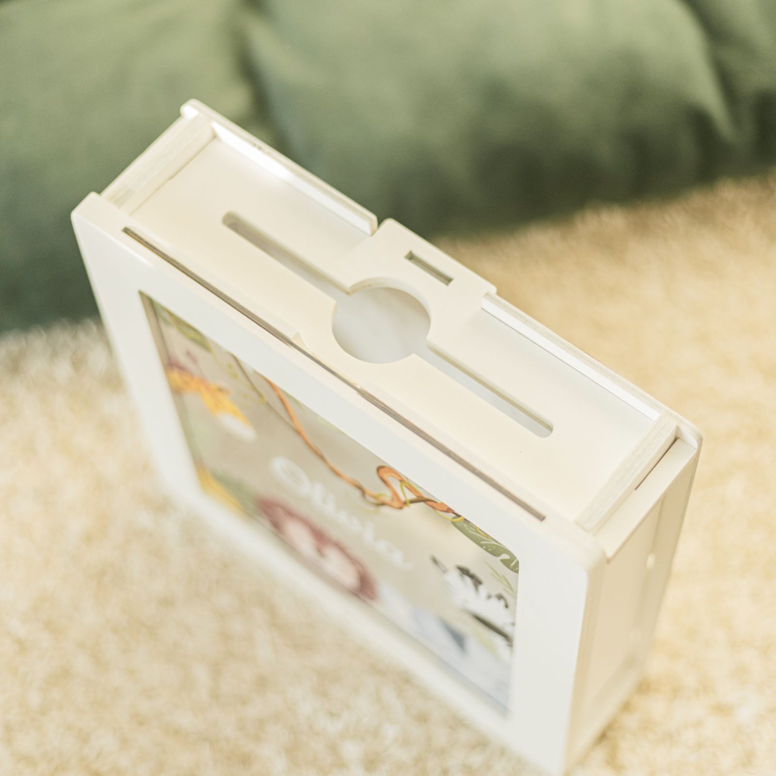 Safari Theme Personalized Acrylic Memory Box for Nursery Keepsakes