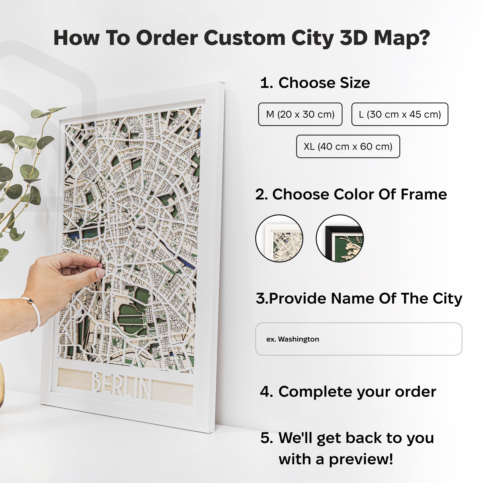 Custom 3D City Map Wooden Wall Art Personalised Home Decor
