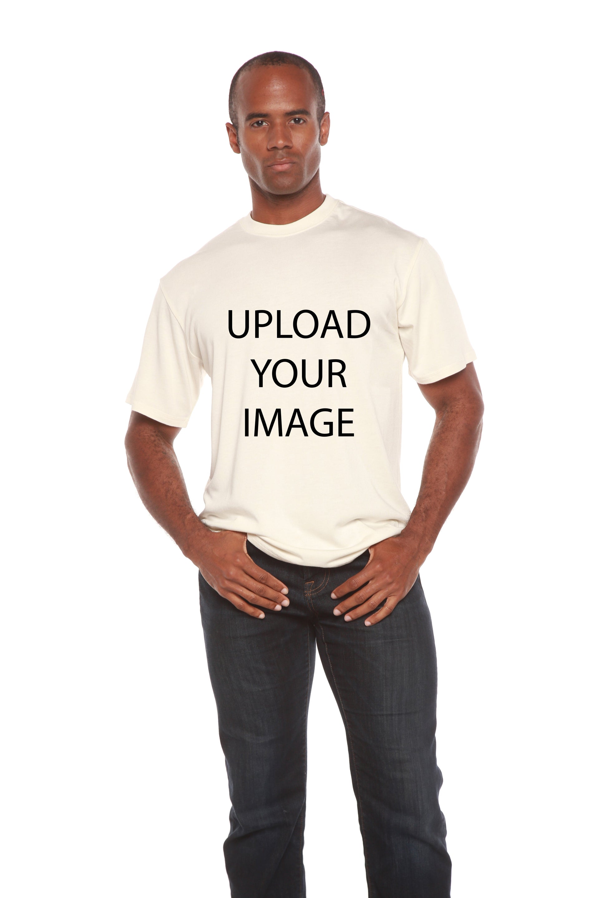 Custom Printed Men's Bamboo Viscose/Organic Cotton Short Sleeve T-Shirt