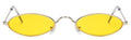 Retro Black Oval Sunglasses with Metal Frame and Nose Pads