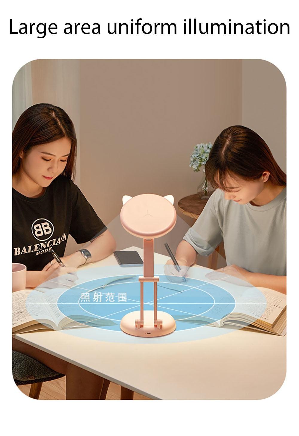 Cute Cat LED Desk Lamp - Foldable Eye Protection Study Light
